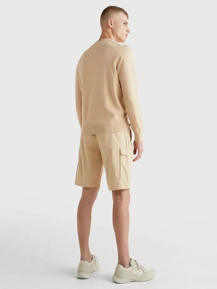 Tommy Hilfiger 1985 Collection Th Flex Sweatshirt Clayed Pebble Mens Knitwear Cheap On Sale