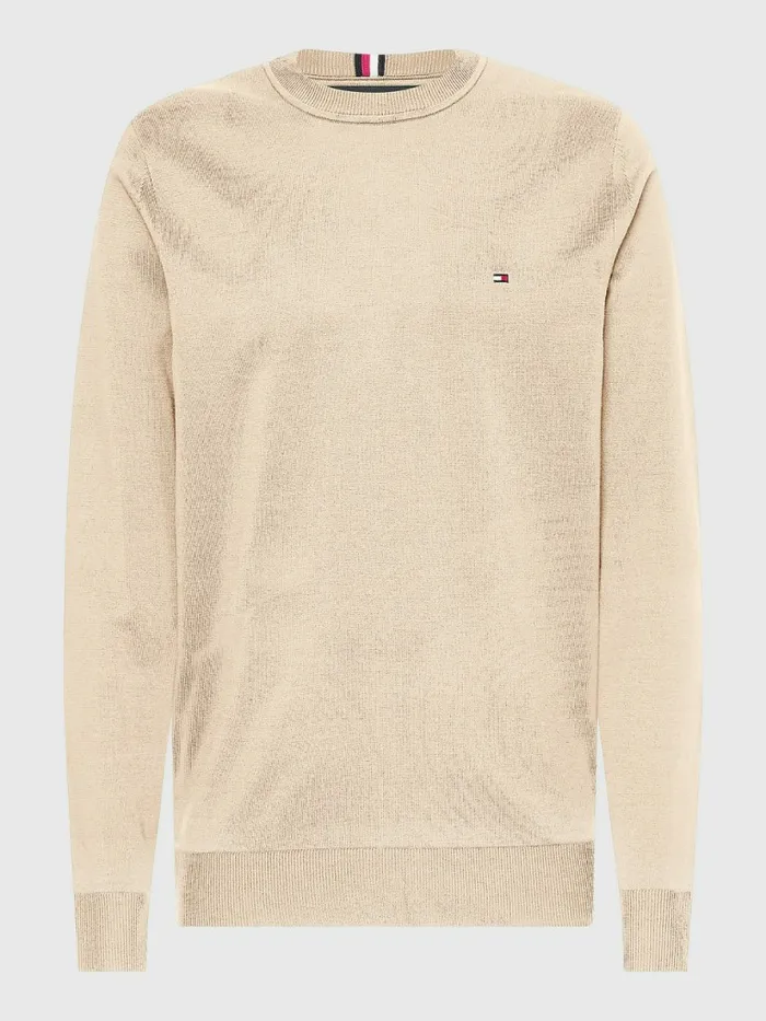 Tommy Hilfiger 1985 Collection Th Flex Sweatshirt Clayed Pebble Mens Knitwear Cheap On Sale
