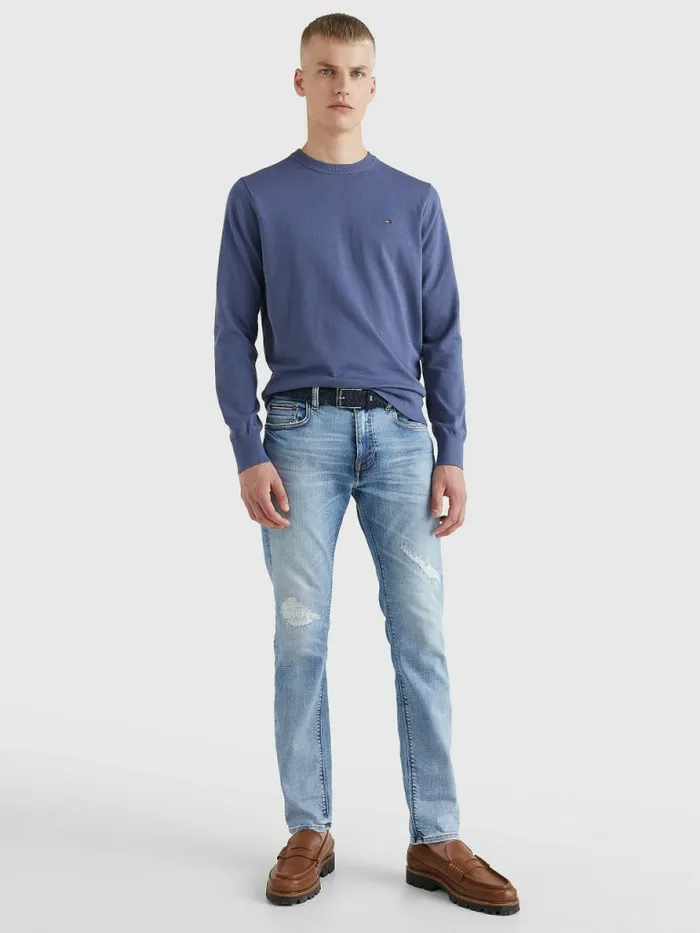 Tommy Hilfiger 1985 Collection Th Flex Sweatshirt Faded Indigo Mens Knitwear Fashion