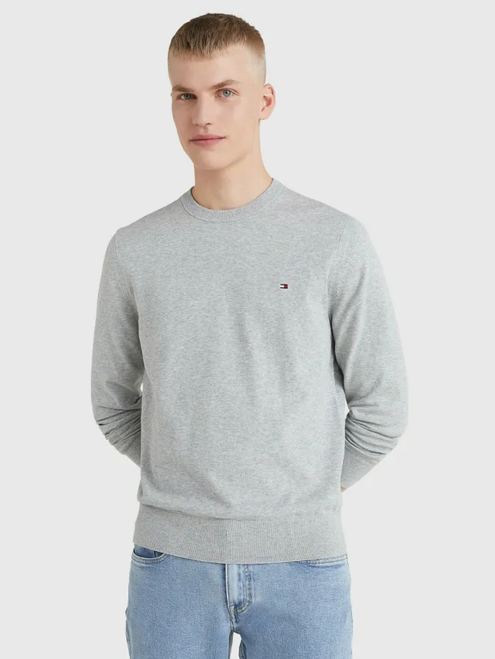 Tommy Hilfiger 1985 Collection Th Flex Sweatshirt Light Grey Heather Mens Knitwear Gift Ideas Tommy Hilfiger 1985 Collection Th Flex Sweatshirt Light Grey Heather Mens Knitwear Gift Ideas