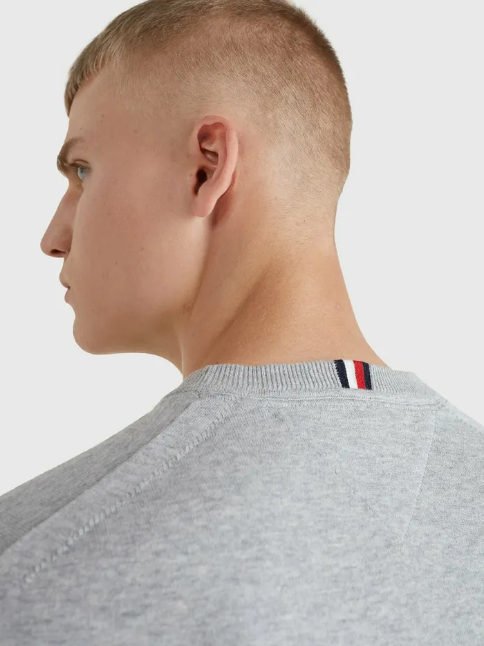 Tommy Hilfiger 1985 Collection Th Flex Sweatshirt Light Grey Heather Mens Knitwear Gift Ideas
