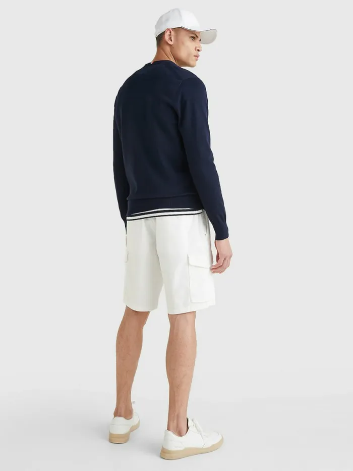 Tommy Hilfiger 1985 Collection Th Flex VNeck Jumper Desert Sky Mens Knitwear Gift 4 You