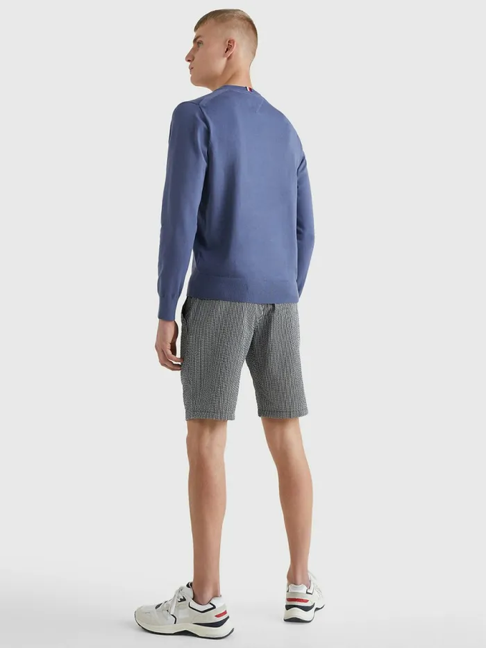 Tommy Hilfiger 1985 Collection Th Flex VNeck Jumper Faded Indigo Mens Knitwear On Sale