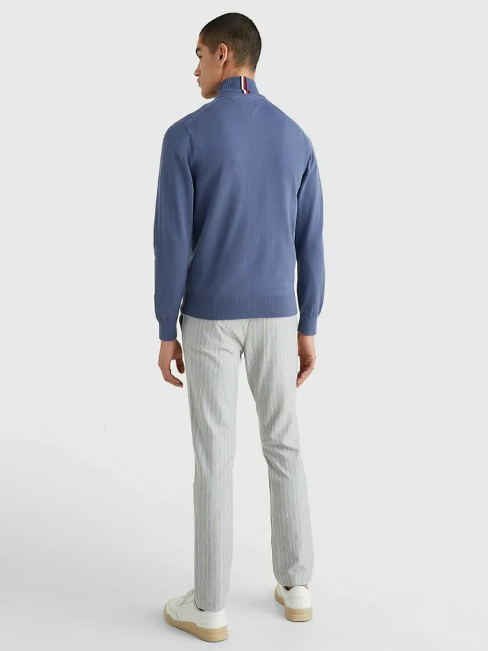 Tommy Hilfiger 1985 Collection Th Flex ZipThru Cardigan Faded Indigo Mens Knitwear Near Me