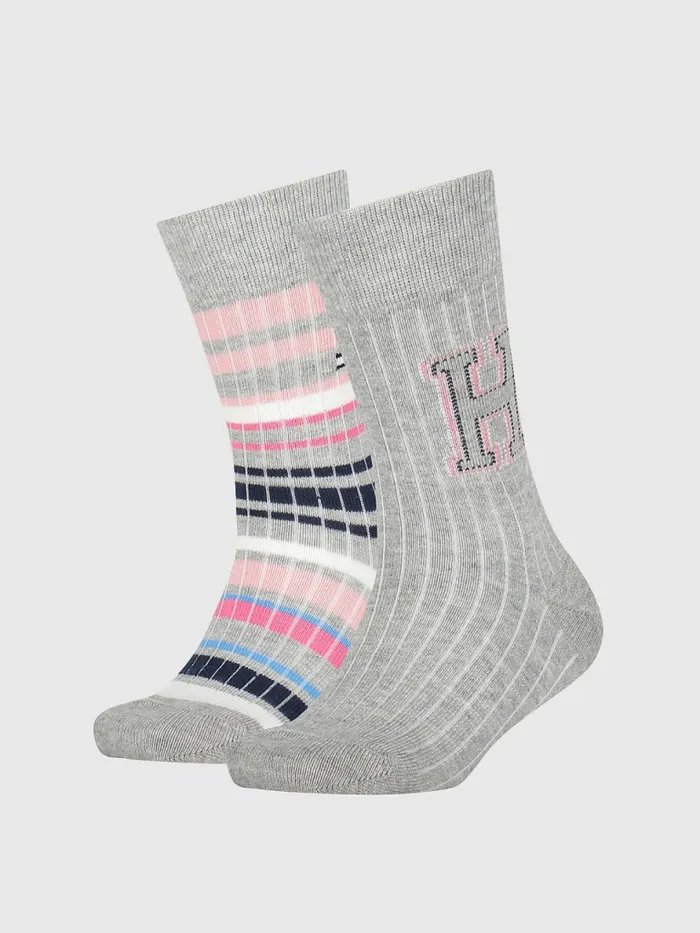 Tommy Hilfiger 2Pack Multicolour RibKnit Socks PinkGrey Boys Underwear and Socks Fashion Tommy Hilfiger 2Pack Multicolour RibKnit Socks PinkGrey Boys Underwear and Socks Fashion