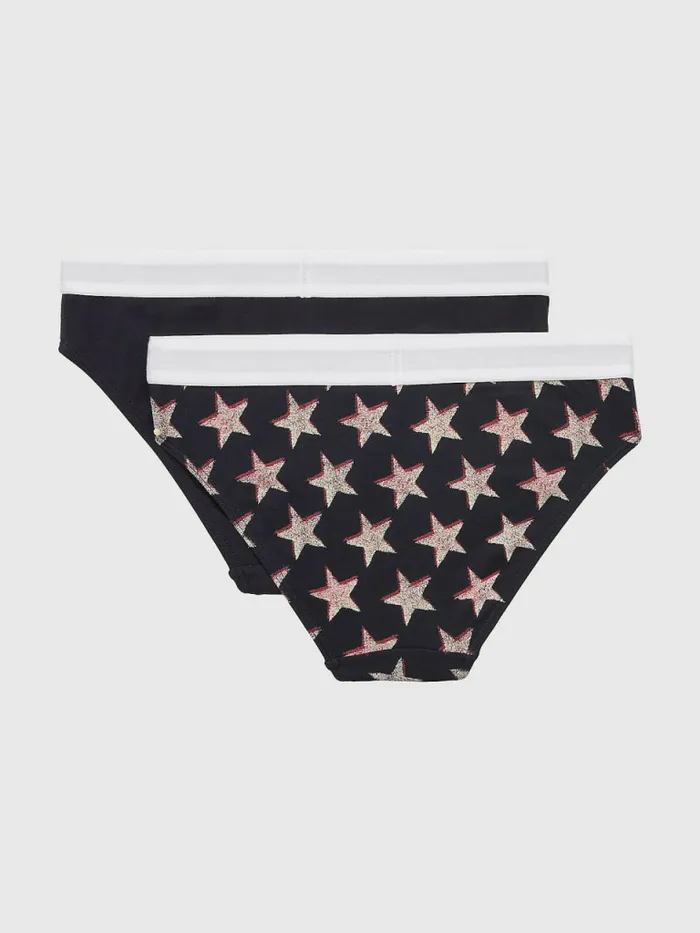 Tommy Hilfiger 2Pack Original Logo Waistband Briefs Offset StarsDesert Sky Girls Underwear and Socks For Sale