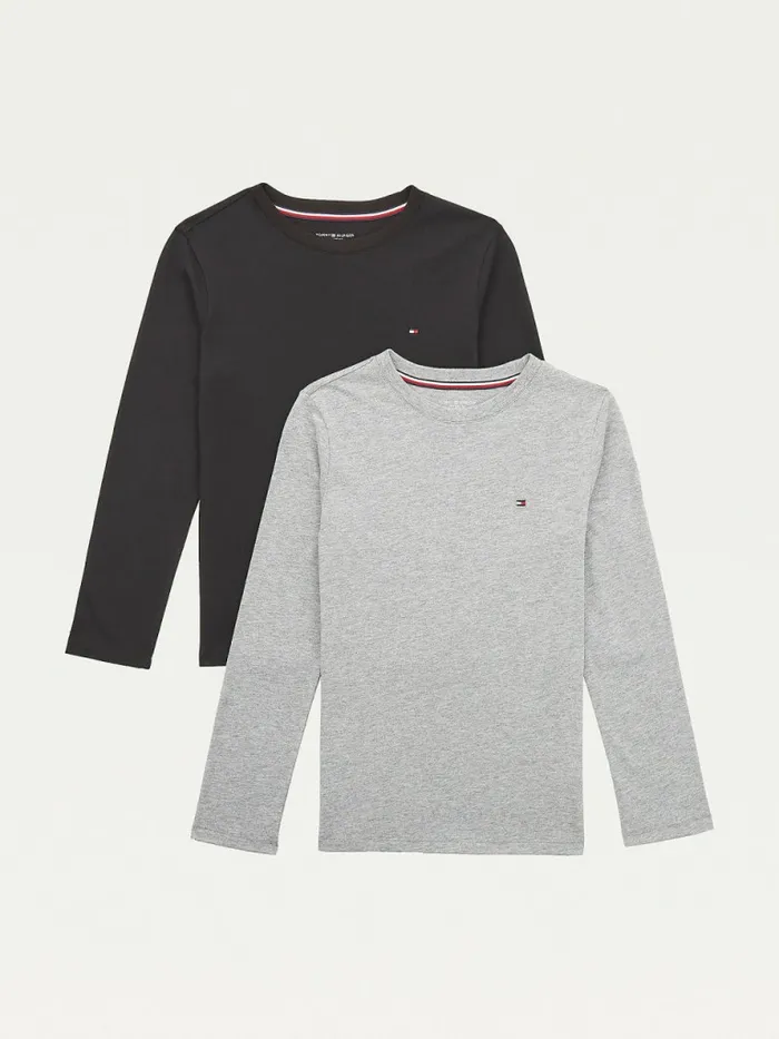 Tommy Hilfiger 2Pack Original Long Sleeve TShirts Medium Grey HtBlack Boys Underwear and Socks Cheap On Sale Tommy Hilfiger 2Pack Original Long Sleeve TShirts Medium Grey HtBlack Boys Underwear and Socks Cheap On Sale