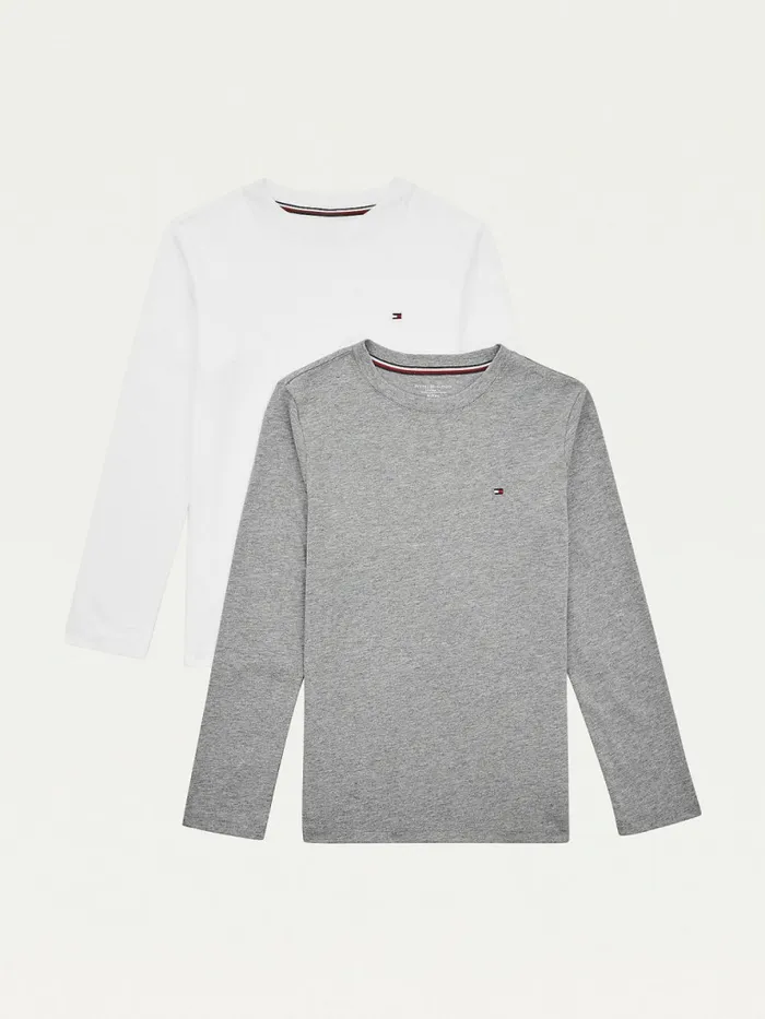 Tommy Hilfiger 2Pack Original Long Sleeve TShirts WhiteMedium Grey Htr Boys Underwear and Socks Cheap On Sale Tommy Hilfiger 2Pack Original Long Sleeve TShirts WhiteMedium Grey Htr Boys Underwear and Socks Cheap On Sale