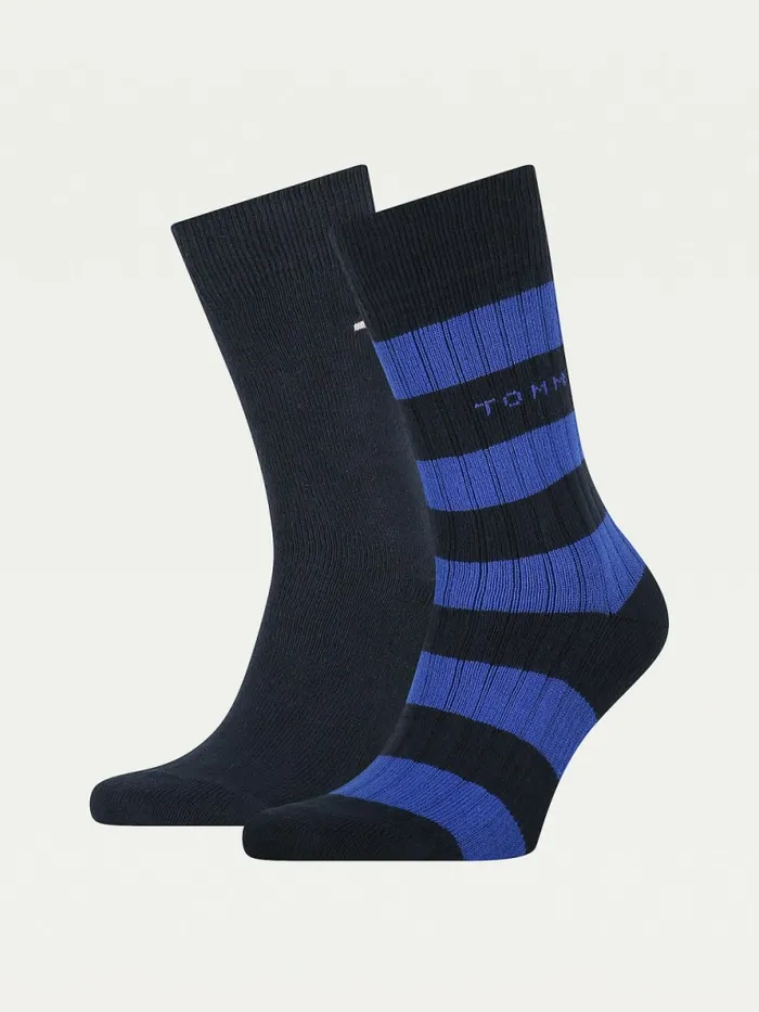 Tommy Hilfiger 2Pack RibKnit Rugby Socks Navy Mens Socks Sale