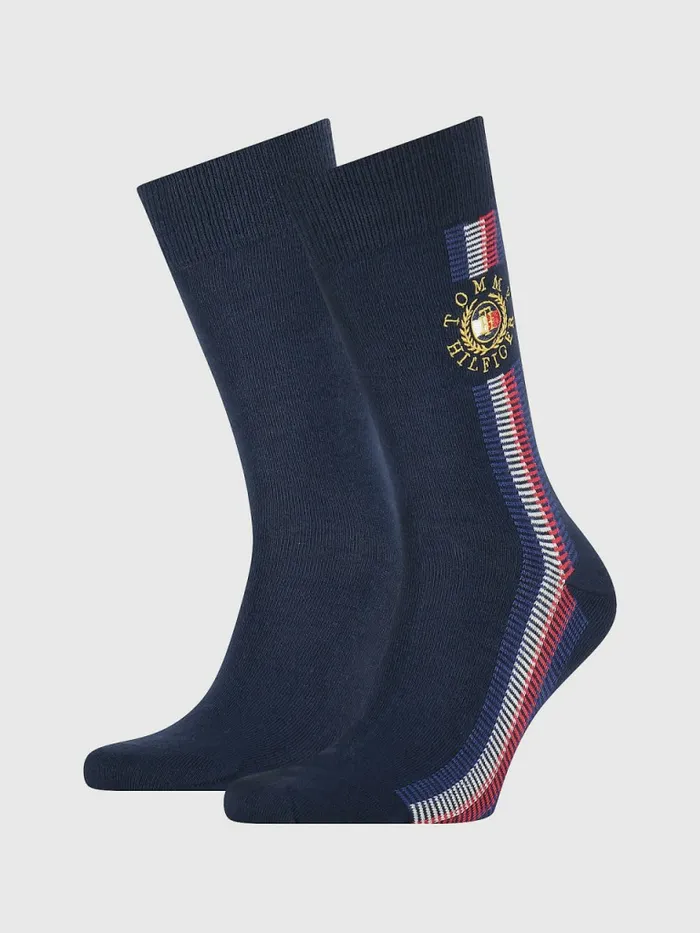 Tommy Hilfiger 2Pack Signature Detail Socks Navy Mens Socks Gift 4 You