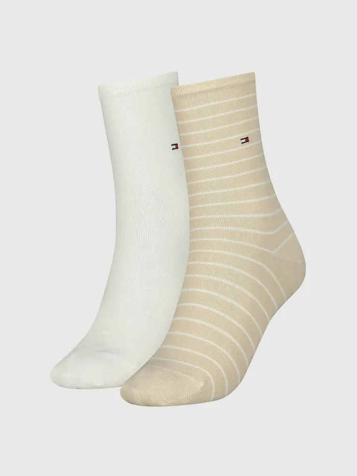 Tommy Hilfiger 2Pack Slim Stripe Socks Beige Womens Socks and Hosiery Cheap On Sale Tommy Hilfiger 2Pack Slim Stripe Socks Beige Womens Socks and Hosiery Cheap On Sale