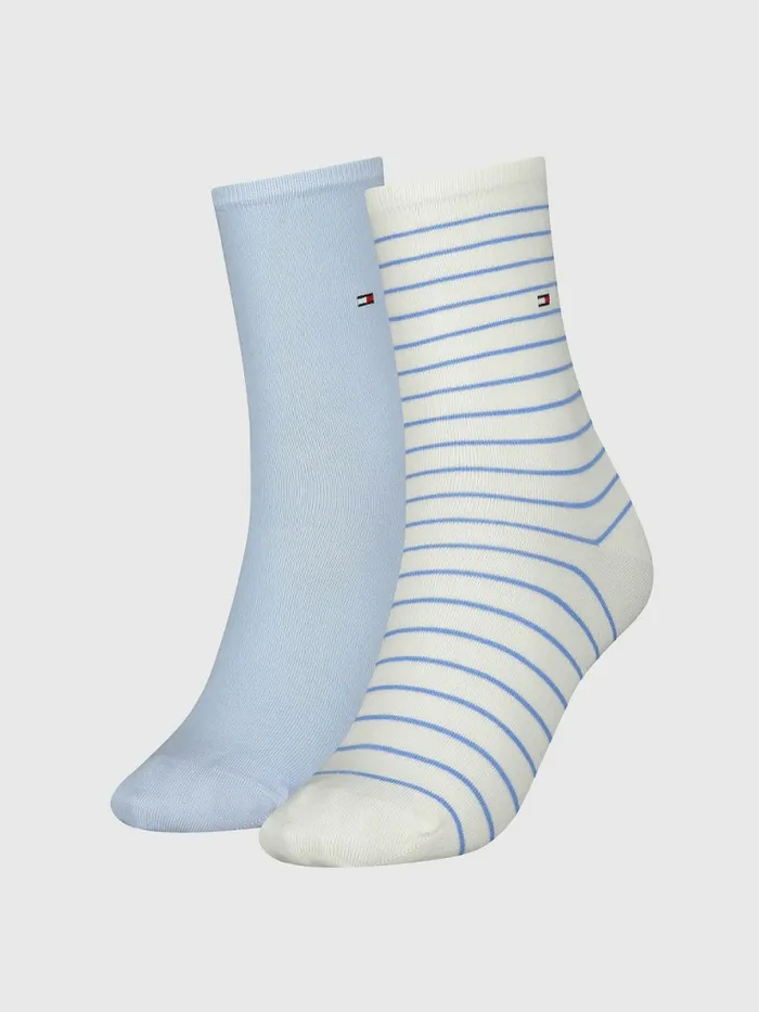 Tommy Hilfiger 2Pack Slim Stripe Socks Blue Womens Socks and Hosiery Popular