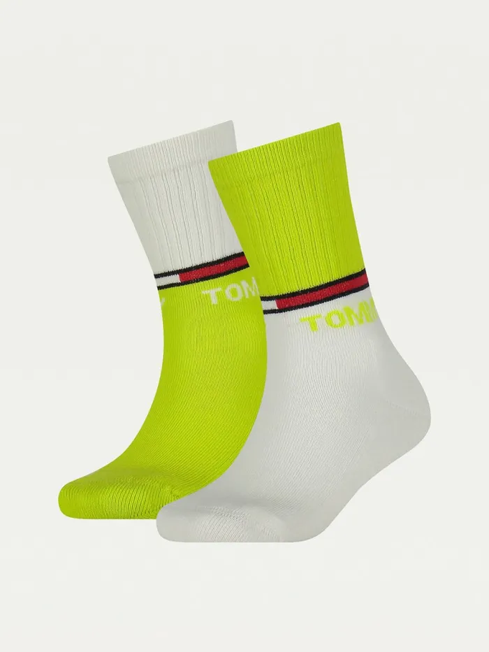 Tommy Hilfiger 2Pack Sports Socks Lime Girls Underwear and Socks On Sale