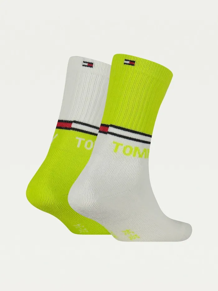 Tommy Hilfiger 2Pack Sports Socks Lime Girls Underwear and Socks On Sale