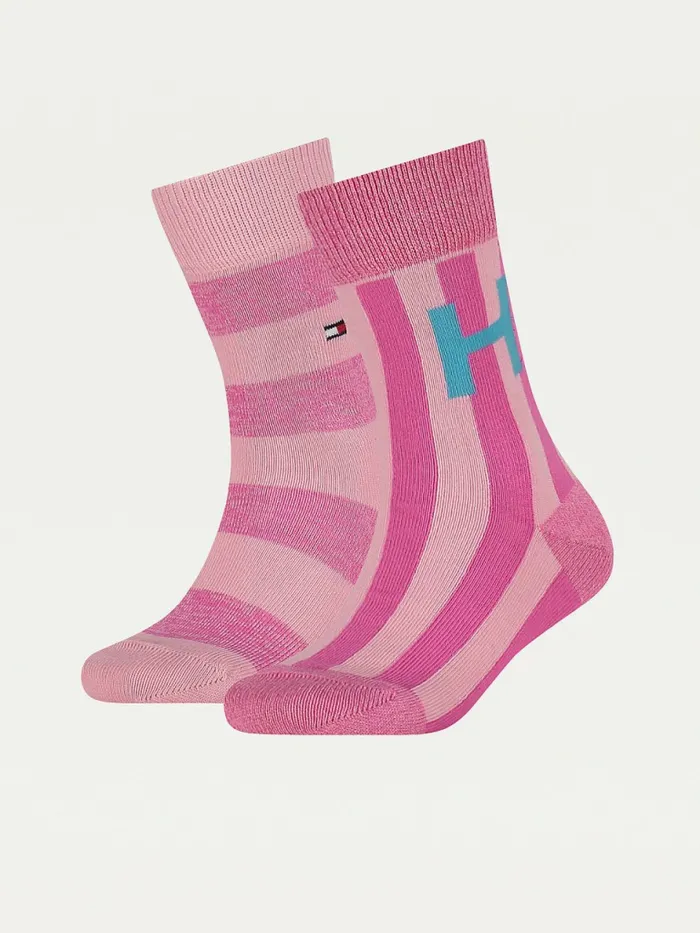 Tommy Hilfiger 2Pack Varsity Letter Socks Pink Girls Underwear and Socks Casaul Tommy Hilfiger 2Pack Varsity Letter Socks Pink Girls Underwear and Socks Casaul