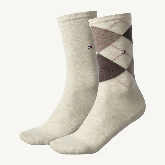 Tommy Hilfiger 2Pack Women8217s Diamond Check Socks Light Beige Melange Womens Essentials Cheap On Sale Tommy Hilfiger 2Pack Women8217s Diamond Check Socks Light Beige Melange Womens Essentials Cheap On Sale