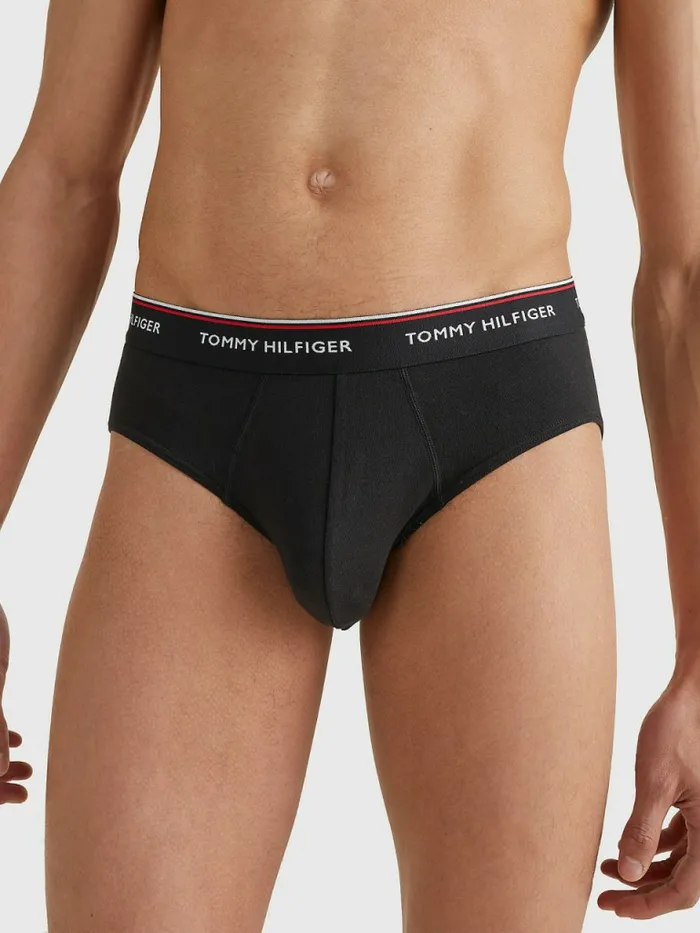 Tommy Hilfiger 3Pack Cotton Briefs Black Mens Essentials