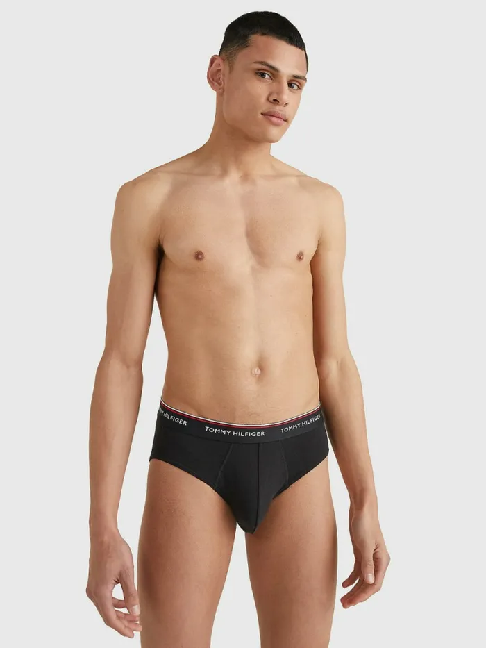 Tommy Hilfiger 3Pack Cotton Briefs Black Mens Essentials