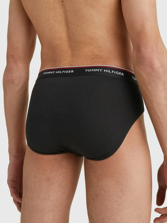 Tommy Hilfiger 3Pack Cotton Briefs Black Mens Essentials