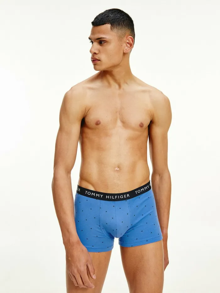 Tommy Hilfiger 3Pack Essential Recycled Cotton Trunks SublunarDesert SkyMini Stars Mens Underwear Cheap On Sale