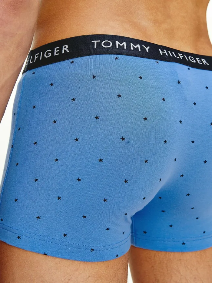 Tommy Hilfiger 3Pack Essential Recycled Cotton Trunks SublunarDesert SkyMini Stars Mens Underwear Cheap On Sale