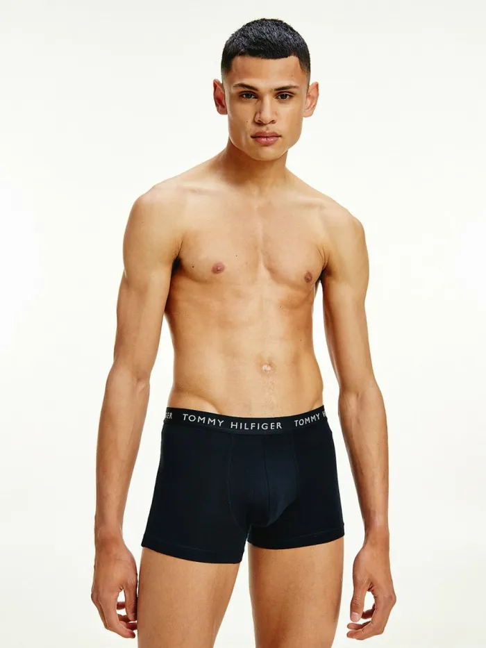 Tommy Hilfiger 3Pack Essential Recycled Cotton Trunks SublunarDesert SkyMini Stars Mens Underwear Cheap On Sale