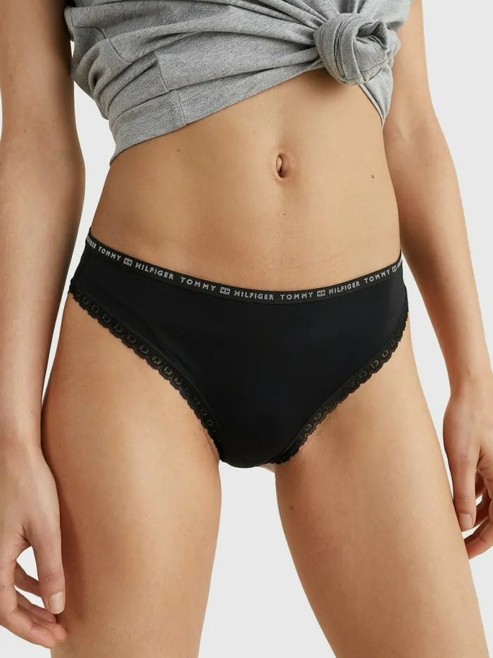 Tommy Hilfiger 3Pack Floral Lace Briefs BlackIvoryPale Pink Womens Lingerie