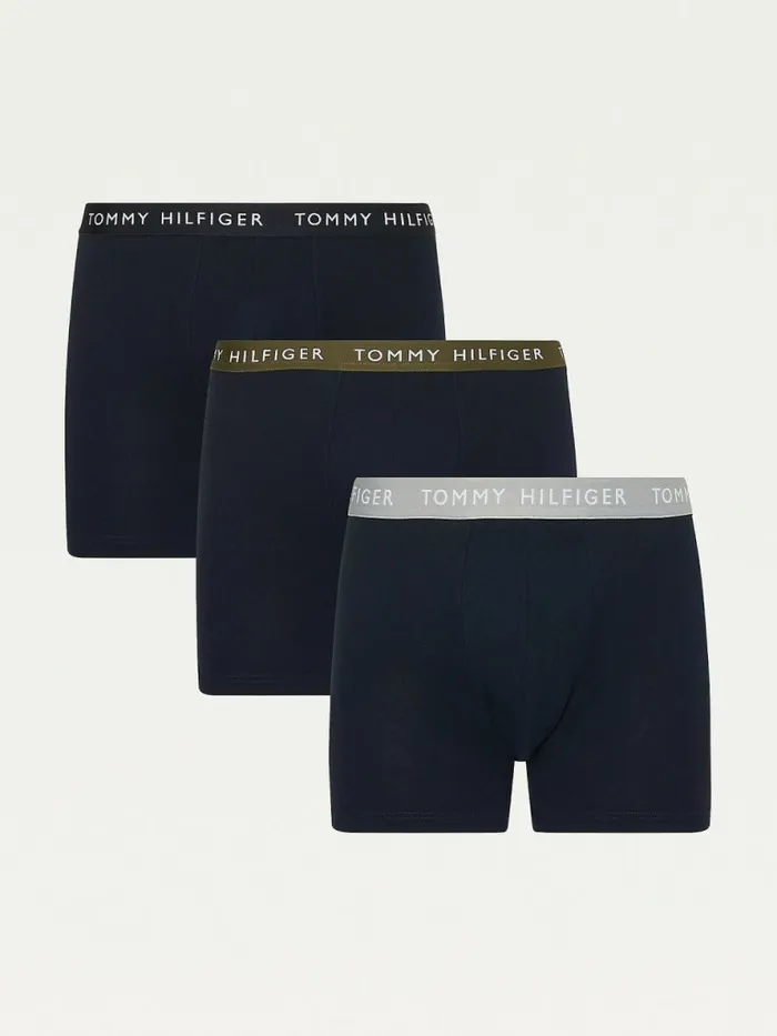 Tommy Hilfiger 3Pack Logo Waistband Boxer Briefs SublunarArmy GreenDesert Sky Mens Underwear Cheap On Sale Tommy Hilfiger 3Pack Logo Waistband Boxer Briefs SublunarArmy GreenDesert Sky Mens Underwear Cheap On Sale