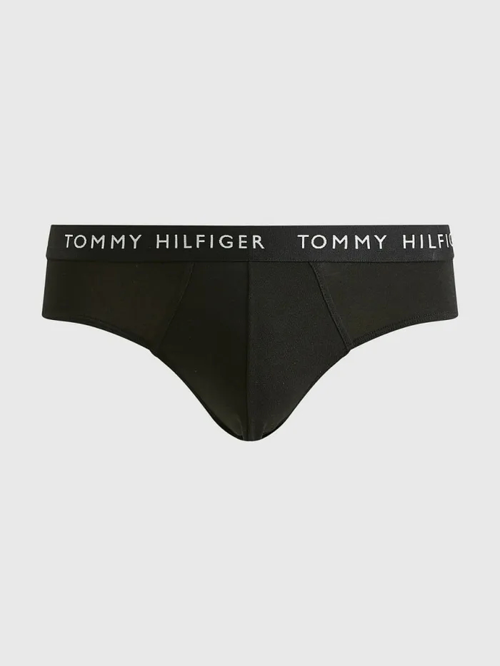 Tommy Hilfiger 3Pack Logo Waistband Briefs BlackBlackBlack Mens Underwear On Sale
