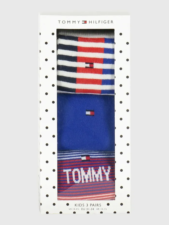Tommy Hilfiger 3Pack Multicolour Socks Gift Box Tommy Original Girls Underwear and Socks Fashion