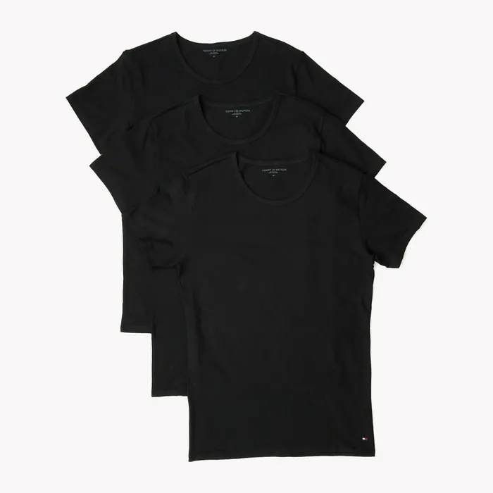 Tommy Hilfiger 3Pack Premium Essential Crew Neck TShirts Black Mens Essentials Gift Ideas