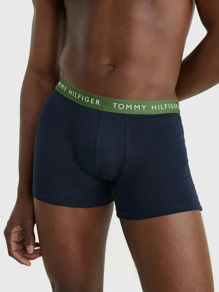 Tommy Hilfiger 3Pack Repeat Logo Trunks Desert SkyGolf GrnSublunar Mens Underwear Casaul