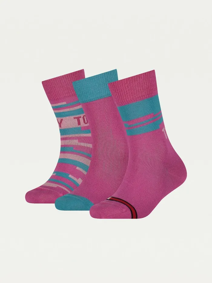 Tommy Hilfiger 3Pack Socks Gift Box Pink Boys Underwear and Socks Casaul