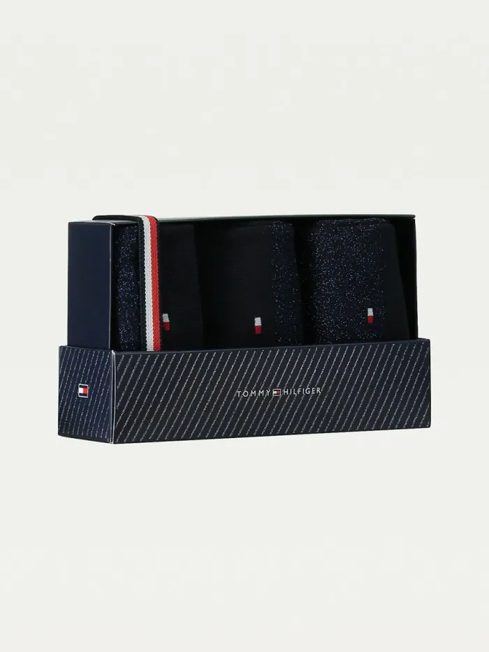 Tommy Hilfiger 3Pack Sparkle Socks Gift Box Navy Womens Socks and Hosiery Gift Ideas
