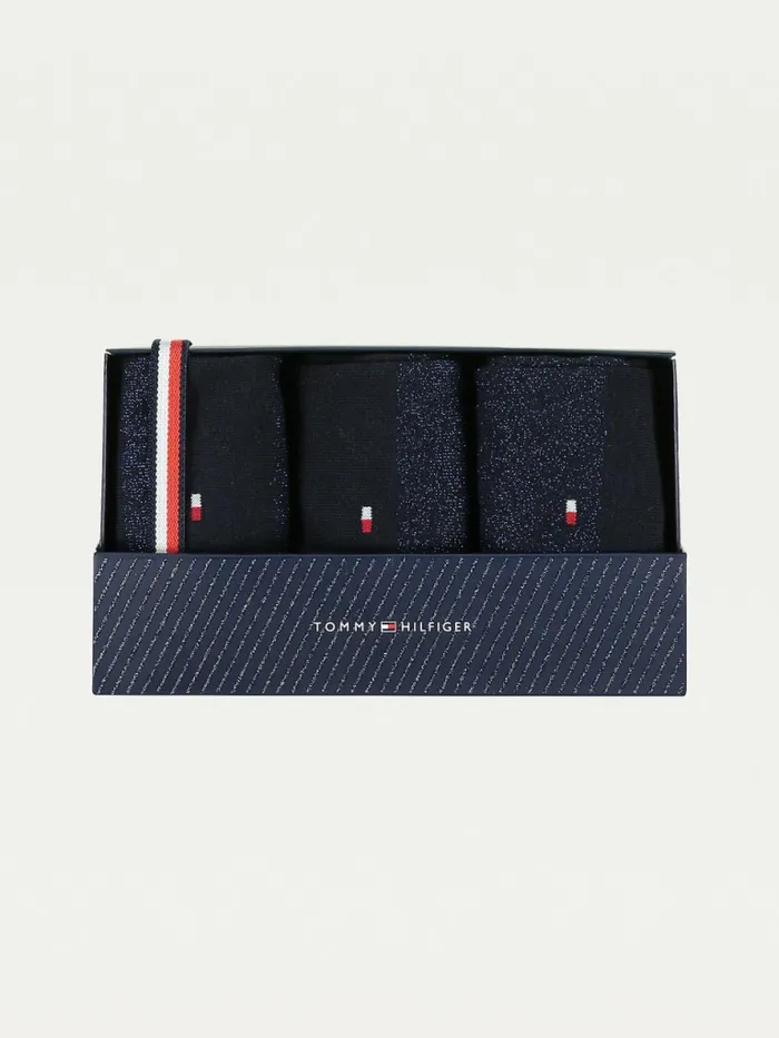 Tommy Hilfiger 3Pack Sparkle Socks Gift Box Navy Womens Socks and Hosiery Gift Ideas