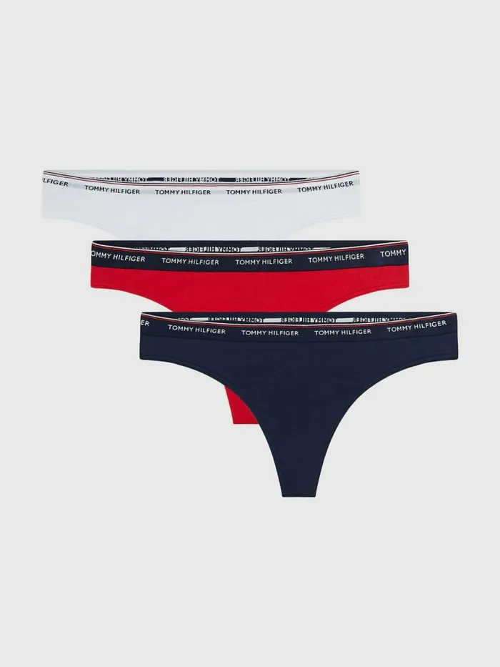 Tommy Hilfiger 3Pack Stretch Cotton Thongs Tango RedWhiteNavy Blazer Womens Lingerie Tommy Hilfiger 3Pack Stretch Cotton Thongs Tango RedWhiteNavy Blazer Womens Lingerie