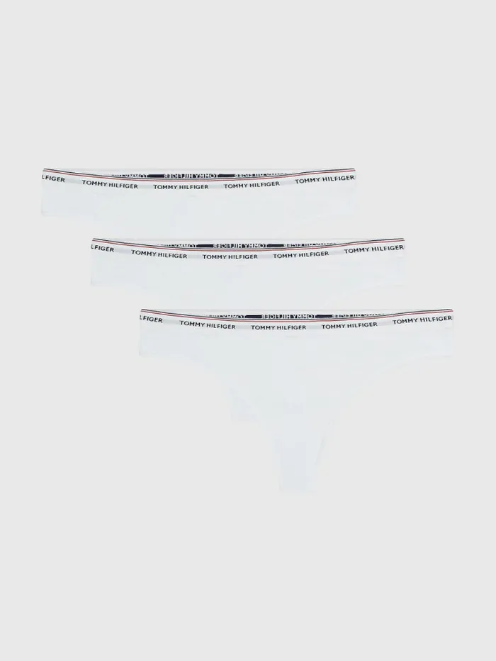 Tommy Hilfiger 3Pack Stretch Cotton Thongs WhiteWhiteWhite Womens Lingerie