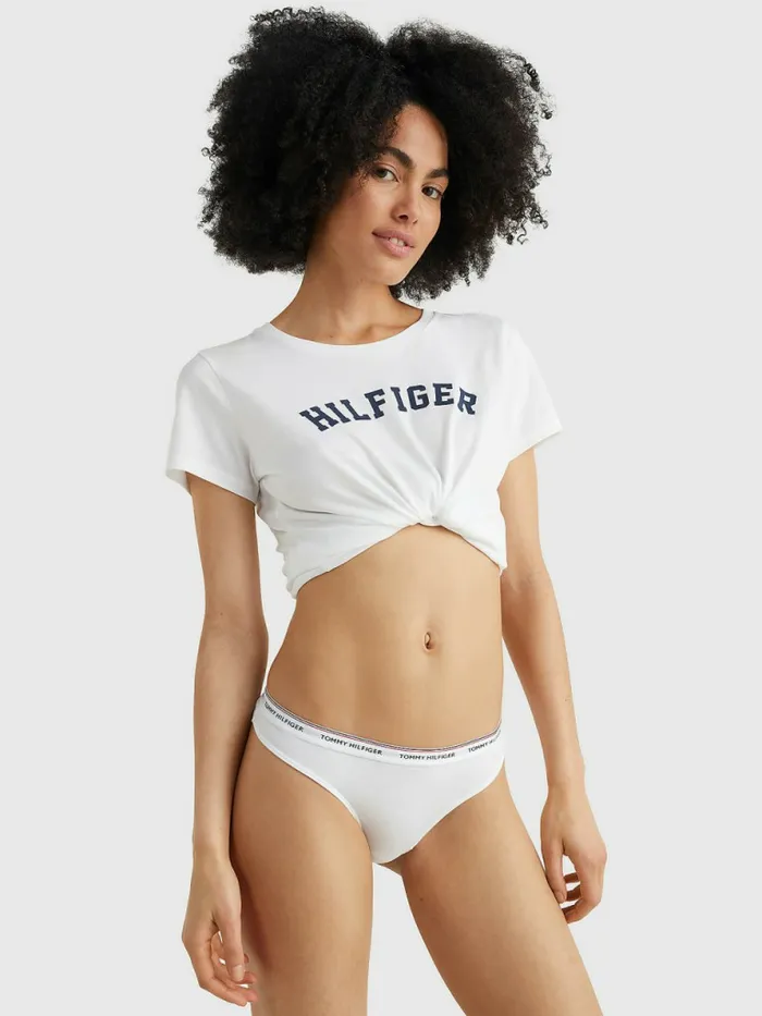 Tommy Hilfiger 3Pack Stretch Cotton Thongs WhiteWhiteWhite Womens Lingerie