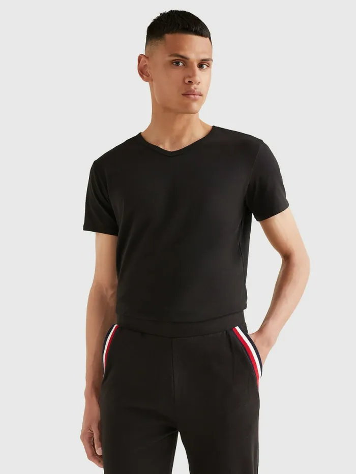 Tommy Hilfiger 3 Pack VNeck Cotton TShirts Black Mens Loungewear and Nightwear Near Me Tommy Hilfiger 3 Pack VNeck Cotton TShirts Black Mens Loungewear and Nightwear Near Me