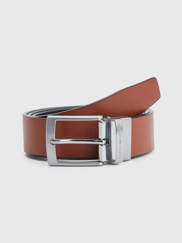 Tommy Hilfiger Adan Reversible Leather Belt Desert SkyCorporate Mens Belts Online