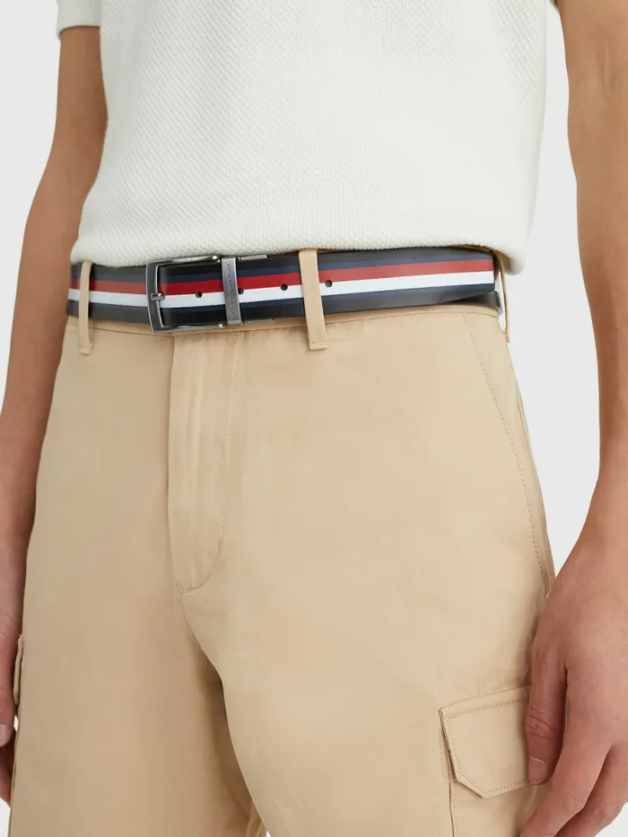 Tommy Hilfiger Adan Reversible Leather Belt Desert SkyCorporate Mens Belts Online