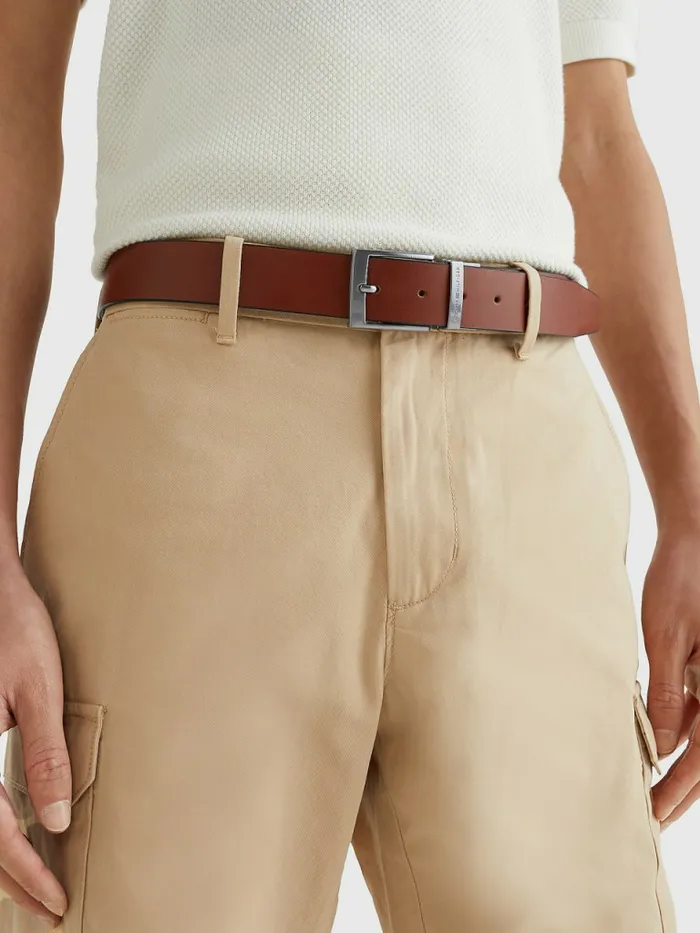 Tommy Hilfiger Adan Reversible Leather Belt Desert SkyCorporate Mens Belts Online