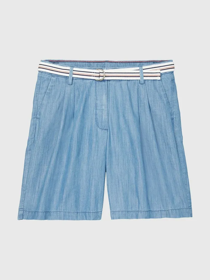 Tommy Hilfiger Adaptive Chambray Shorts Medium Wash Womens Shorts Sale
