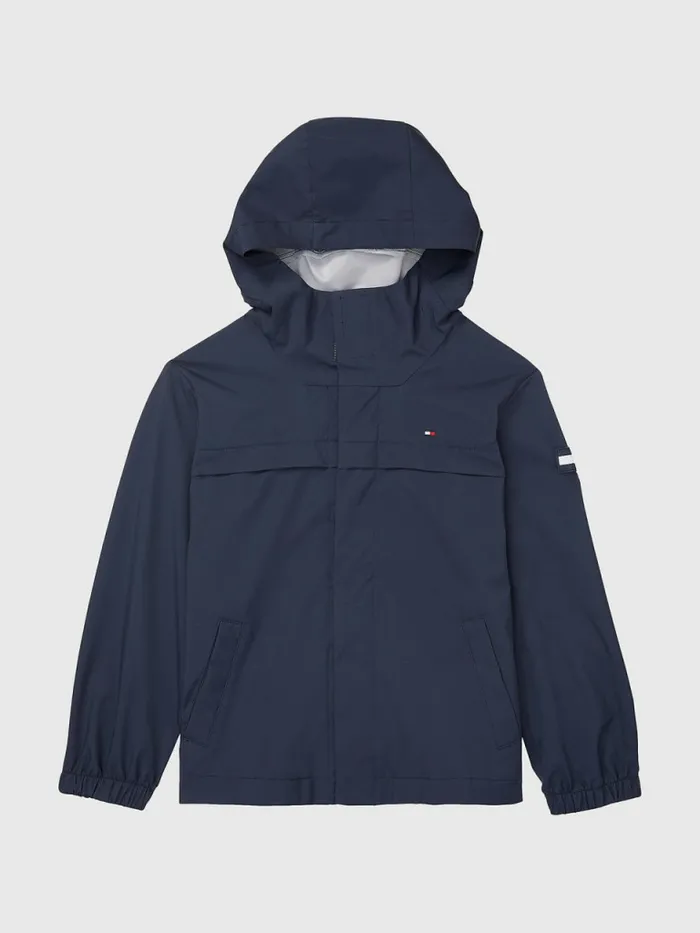 Tommy Hilfiger Adaptive Coated ZipThru Hooded Jacket Cobalt Sapphire Boys Coats and Jackets Gift for Friend