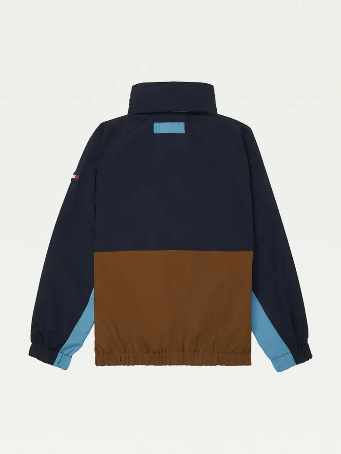 Tommy Hilfiger Adaptive ColourBlocked High Neck Regatta Jacket Sky CaptainDesert Palm Mens Coats and Jackets For Sale