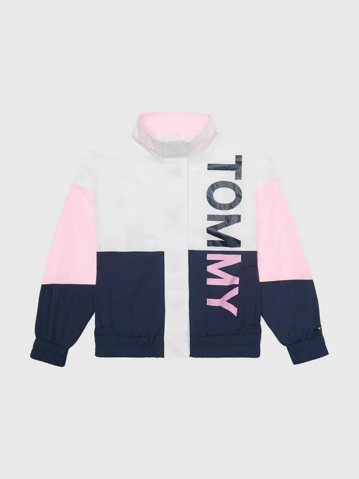 Tommy Hilfiger Adaptive ColourBlocked Logo Jacket Cotton Candy Girls Coats and Jackets Gift 4 You