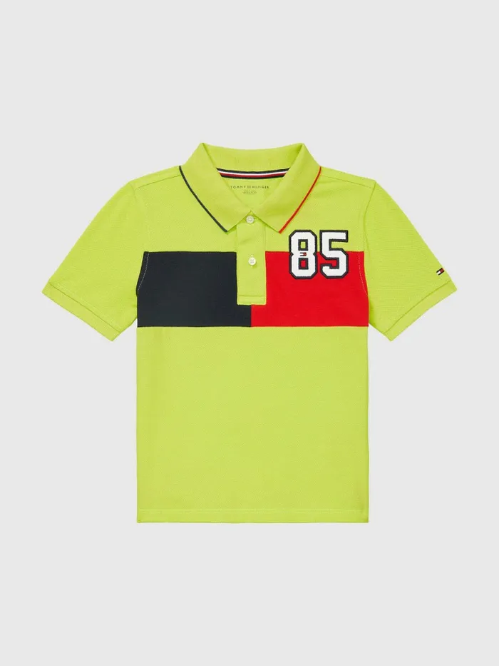Tommy Hilfiger Adaptive ColourBlocked Polo Neon Lawn Boys TShirts and Polos Gift Ideas Tommy Hilfiger Adaptive ColourBlocked Polo Neon Lawn Boys TShirts and Polos Gift Ideas