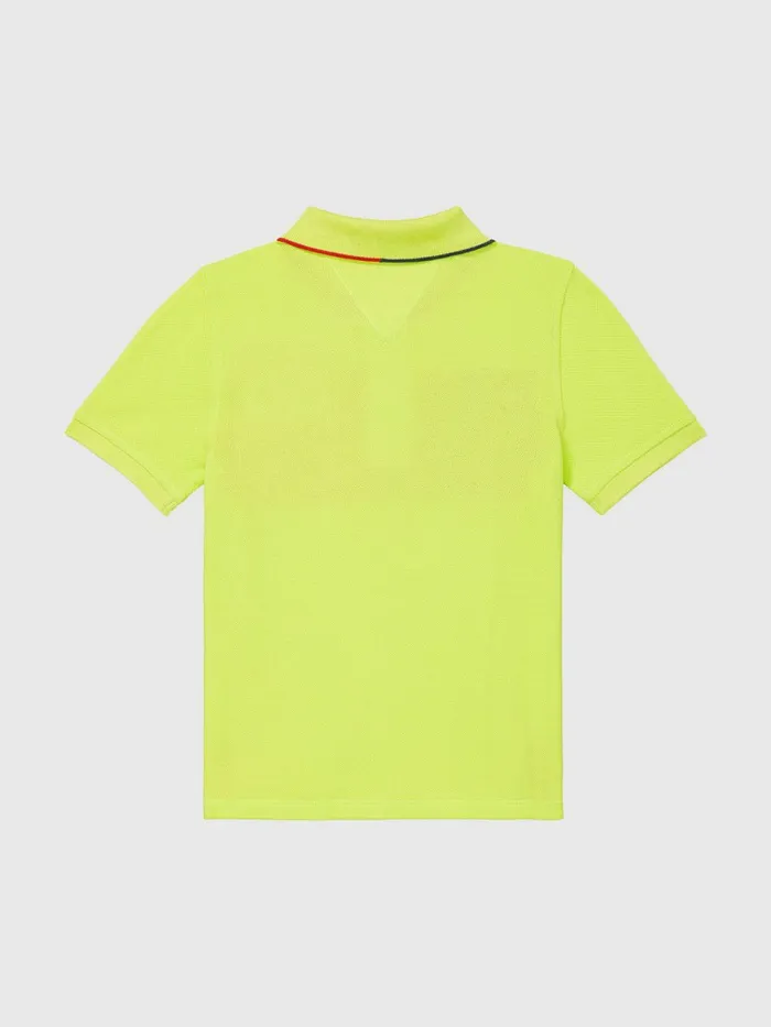 Tommy Hilfiger Adaptive ColourBlocked Polo Neon Lawn Boys TShirts and Polos Gift Ideas