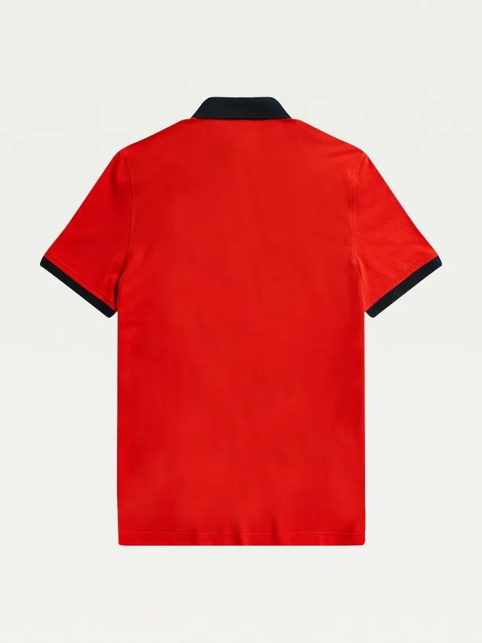 Tommy Hilfiger Adaptive Cotton Flag Custom Fit Polo Apple Red Mens Polo Shirts Cheap On Sale