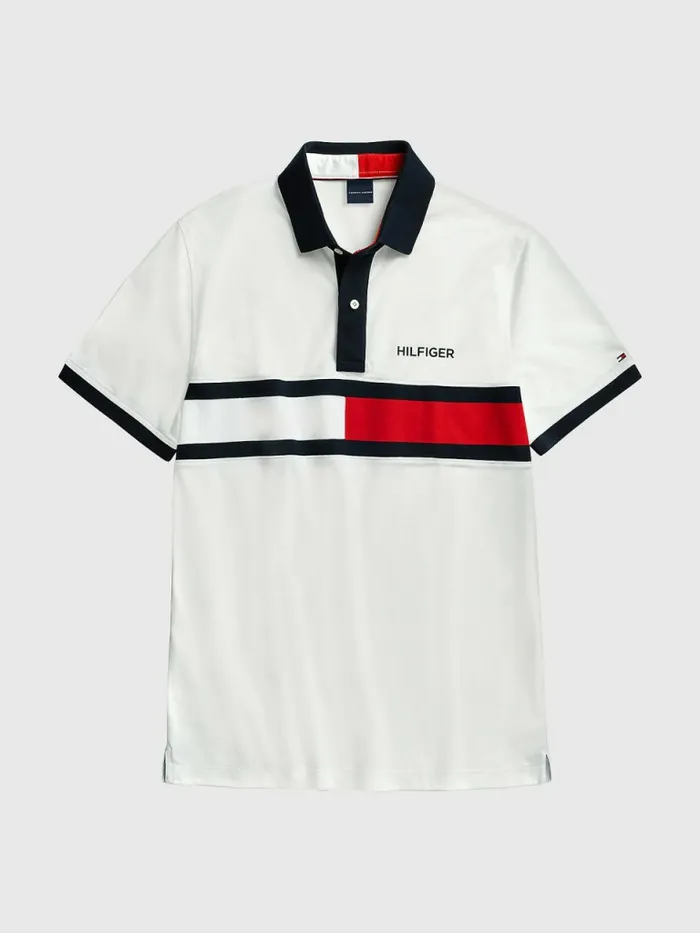 Tommy Hilfiger Adaptive Cotton Flag Custom Fit Polo Bright White Mens Polo Shirts Cheap On Sale Tommy Hilfiger Adaptive Cotton Flag Custom Fit Polo Bright White Mens Polo Shirts Cheap On Sale